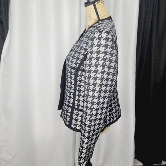 Classiccore Black Houndstooth Check Contrast Edgy Jacket Blazer - Picture 3 of 16